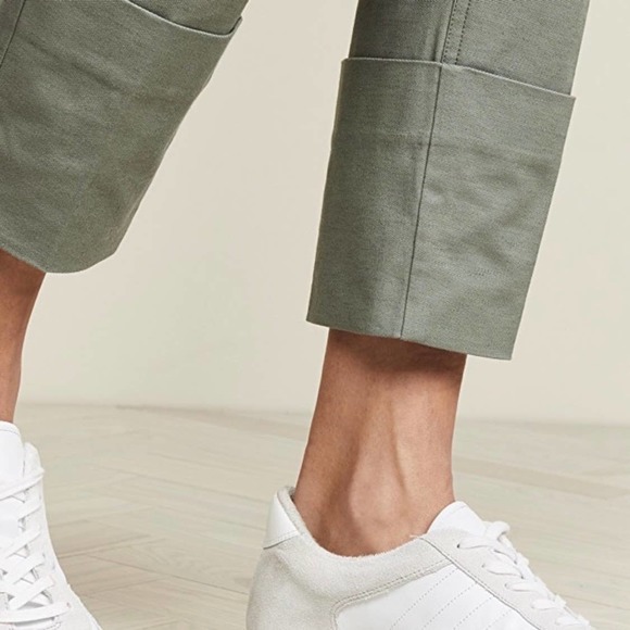 THE SCRIPT Pants Womens 4 Blue Green Claudia Cuffed Slim Leg High Rise Pistache - Picture 3 of 16